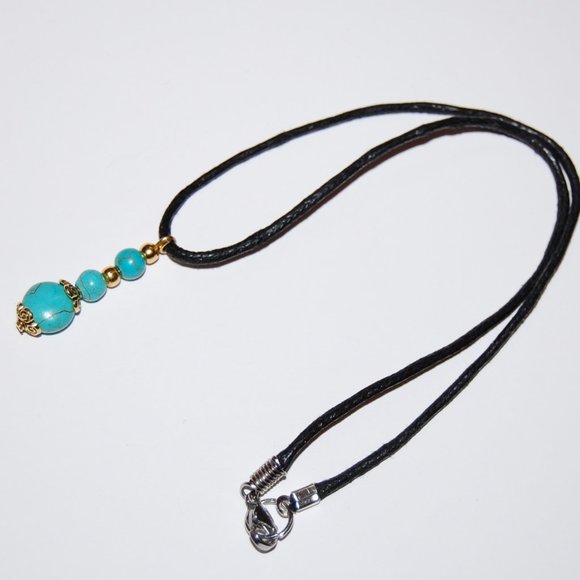 Set 2 Pcs Turquoise Necklace and Bracelet,Blue Necklace and Bracelet Set - Picture 3 of 4